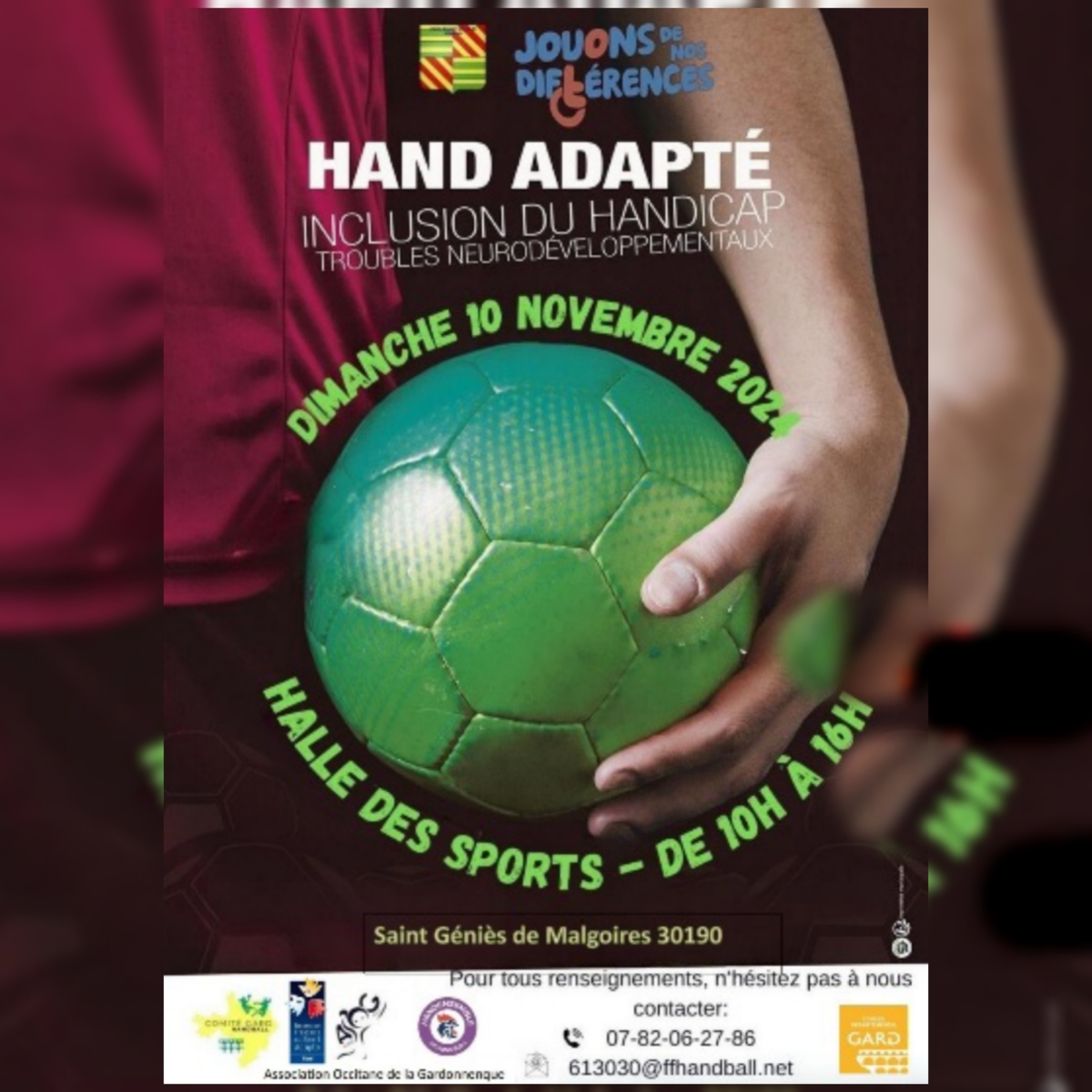 évènement Hand Adapté à la halle des sports de St Géniès de Malgoires