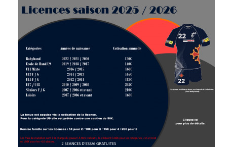 Le service licences 2025 / 2026 est ouvert