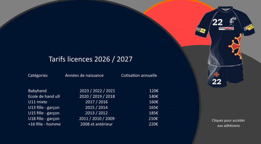Ouverture des créations des licences pour la saison 2026 / 2027